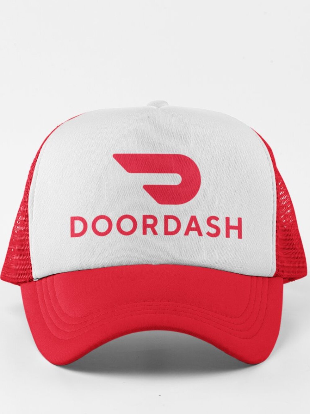 NEW Doordash Foam Trucker Mesh Snapback Hat 2TONE RED WHITE